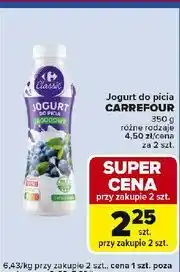 Carrefour Express Jogurt do picia jagodowy Carrefour Classic oferta