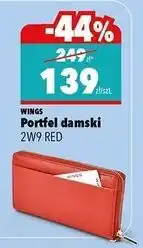 Biedronka Portfel damski 2w9 red Wings oferta