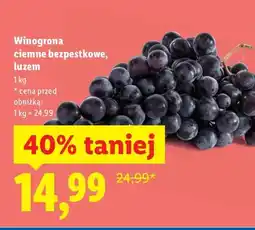 Lidl Winogrona ciemne bezpestkowe luzem oferta