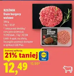 Lidl Duże burgery wołowe oferta