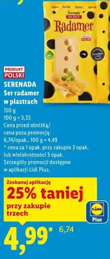 Lidl SERENADA Ser radamer w plastrach oferta