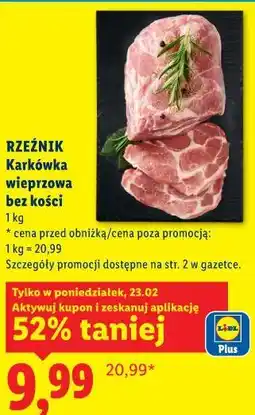Lidl RZEŹNIK Karkówka wieprzowa bez kości oferta