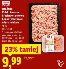 Lidl RZEŹNIK Polski kurczak Biesiadny, z chowu bez antybiotyków - mięso mielone oferta