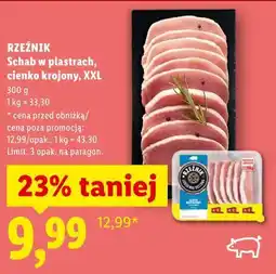 Lidl RZEŹNIK Schab w plastrach, cienko krojony, XXL oferta