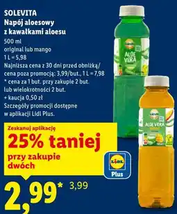Lidl SOLEVITA Napój aloesowy z kawałkami aloesu 500 ml (original lub mango) oferta