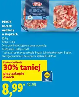 Lidl PIKOK Boczek wędzony w słupkach oferta