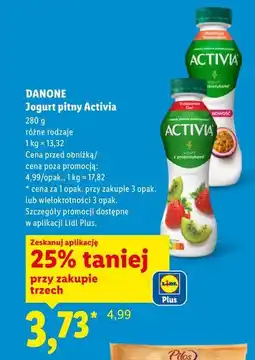 Lidl DANONE Jogurt pitny Activia oferta