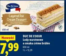 Lidl DUC DE COEUR Lody warstwowe o smaku crème brûlée oferta
