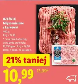 Lidl RZEŹNIK Mięso mielone z karkówki oferta