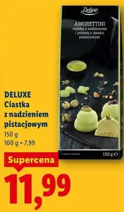 Lidl DELUXE Ciastka z nadzieniem pistacjowym Amorettini oferta