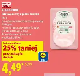 Lidl PIKOK PURE Filet wędzony z piersi indyka oferta