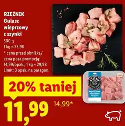 Lidl RZEŹNIK Gulasz wieprzowy z szynki oferta