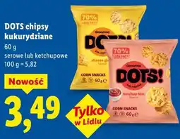 Lidl DOTS chipsy kukurydziane 60 g serowe lub ketchupowe oferta