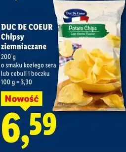 Lidl DUC DE COEUR Chipsy ziemniaczane o smaku cebuli i boczku oferta