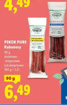 Lidl PIKOK PURE Kabanosy drobiowo-wieprzowe lub wieprzowe oferta