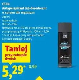 Lidl CIEN Antyperspirant lub dezodorant w sprayu dla mężczyzn oferta