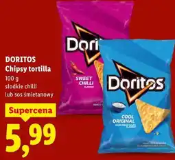 Lidl DORITOS Chipsy tortilla słodkie chilli lub sos śmietanowy oferta
