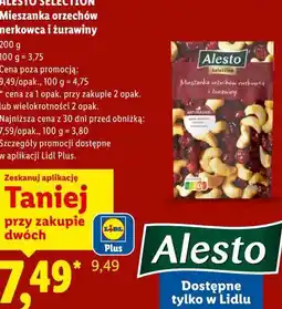 Lidl Alesto Selection Mieszanka orzechów nerkowca i żurawiny oferta