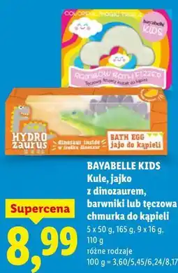 Lidl BAYABELLE KIDS Kule, jajko z dinozaurem, barwniki lub tęczowa chmurka do kąpieli oferta