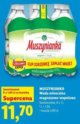 Lidl MUSZYNIANKA Woda mineralna magnezowo-wapniowa Sześciopak oferta