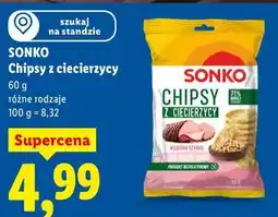 Lidl SONKO Chipsy z ciecierzycy 60 g różne rodzaje oferta