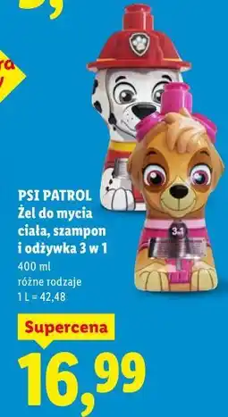 Lidl PSI PATROL Żel do mycia ciała, szampon i odżywka 3 w 1 oferta