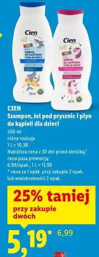 Lidl CIEN Szampon, żel pod prysznic i płyn do kąpieli dla dzieci oferta