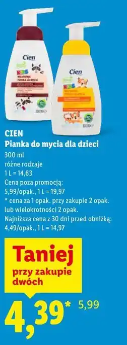 Lidl CIEN Pianka do mycia dla dzieci oferta
