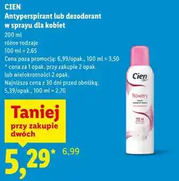 Lidl CIEN Antyperspirant lub dezodorant w sprayu dla kobiet oferta