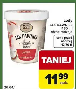 Carrefour Express Lody jogurt z truskawką różne rodzaje oferta