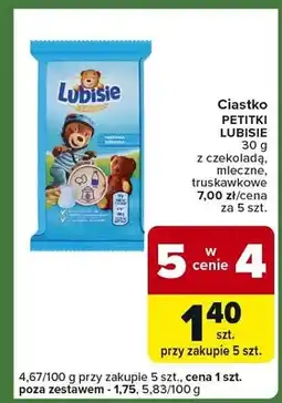 Carrefour Express Ciastko Petitki z czekoladą, mleczne, truskawkowe oferta