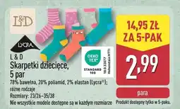 ALDI Skarpetki dziecięce 5 par oferta