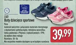ALDI Buty dziecięce sportowe L&D para oferta
