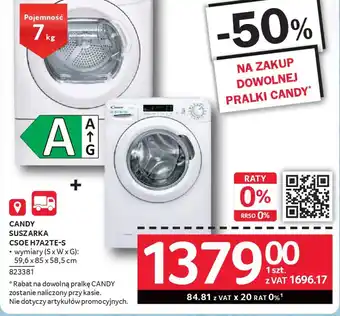 Selgros Candy Suszarka CSOE H7A2TE-S oferta
