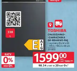 Selgros Toshiba Chłodziarko-zamrażarka oferta