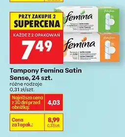 Biedronka Tampony Satin Sense różne rodzaje oferta