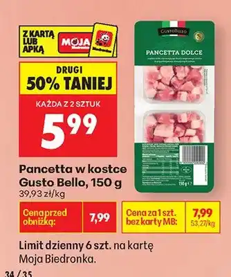 Biedronka Pancetta w kostce oferta