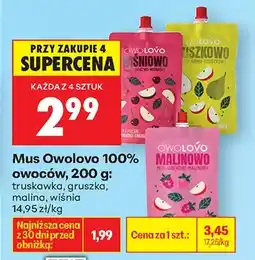 Biedronka Mus owocowy 100% truskawka oferta