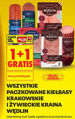 Biedronka Wszystkie paczkowane kiełbasy krakowskie i żywieckie Kraina Wędlin oferta