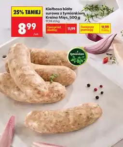 Biedronka Kiełbasa biała surowa z tymiankiem Kraina Mięs oferta