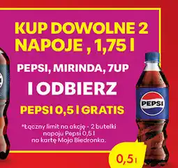 Biedronka Pepsi 0,5 l (Gratis przy zakupie 2 napojów 1,75l) oferta
