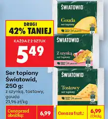 Biedronka Ser topiony Światowid, 250 g: z szynką, tostowy, gouda oferta