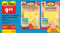 Biedronka Ser żółty w plastrach Włoszczowa, opak. 400 g: Gouda, Włoszczowski typu szwajcarskiego oferta