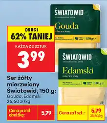 Biedronka Ser żółty mierzwiony Światowid, 150 g: Gouda, Edamski oferta