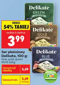 Biedronka Ser pleśniowy Delikate, 100 g: blue, gold, green oferta