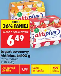 Biedronka Jogurt owocowy Aktiplus, 6x100 g różne rodzaje oferta