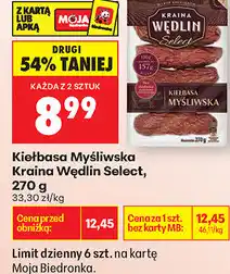 Biedronka Kiełbasa Myśliwska Kraina Wędlin Select oferta