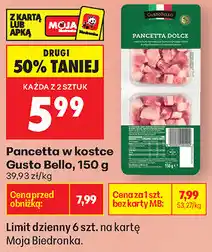 Biedronka Pancetta w kostce Gusto Bello oferta
