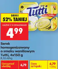 Biedronka Serek homogenizowany o smaku waniliowym Tutti oferta