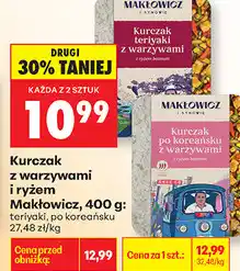Biedronka Kurczak z warzywami i ryżem Makłowicz, 400 g: teriyaki, po koreańsku oferta